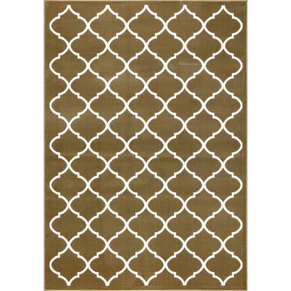 SUSSEXHOME Area Rugs Modern Desing for Living Room 4 x 6 Beige/White
