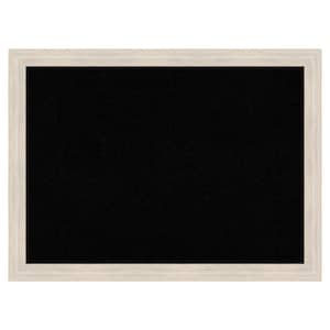 Hardwood Whitewash Narrow Wood Framed Black Corkboard 31 in. x 23 in. Bulletine Board Memo Board