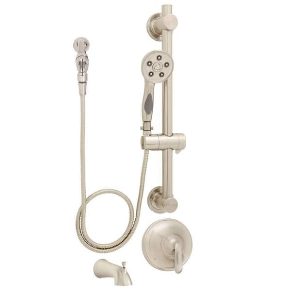 Speakman Caspian Anystream 3-Spray ADA Handheld Shower and Tub Combination in Brushed Nickel (Valve Included)