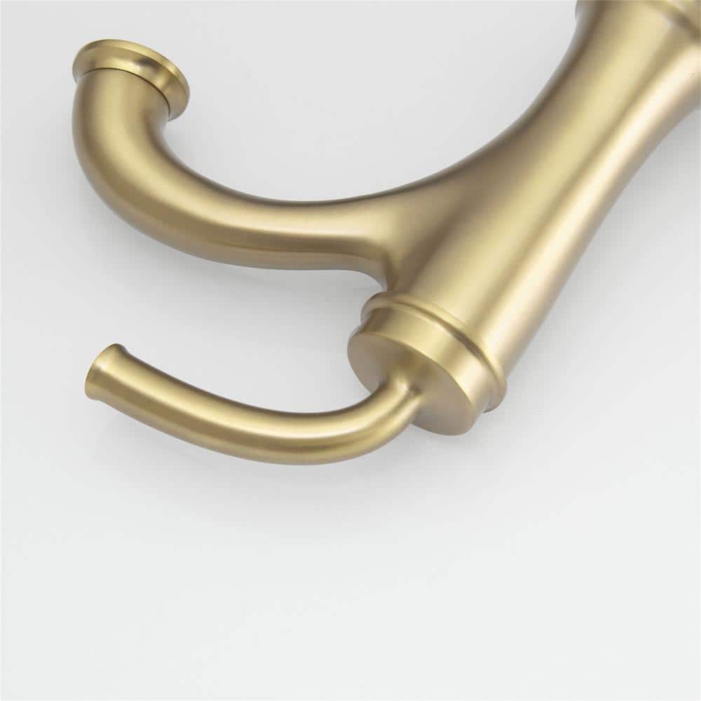 Brushed Gold Single Handle Brass Bathroom Faucet with Drain Kit