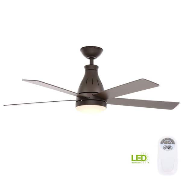 Hampton Bay Cobram 48 in. LED Indoor Oil Rubbed Bronze Ceiling Fan with Light Kit and Remote Control