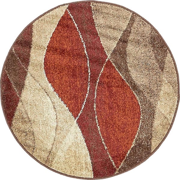 Unique Loom Autumn Plantation Multi 3' 3 x 3' 3 Round Rug