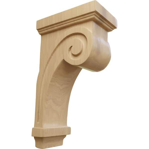 Ekena Millwork 3-1/4 in. x 5 in. x 9 in. Cherry Scroll Corbel