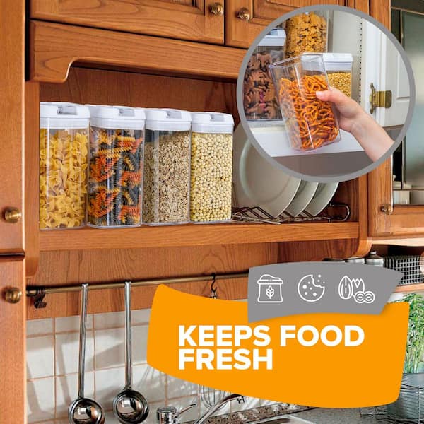 3Pcs Kitchen Food Storage Container Cabinet Hanging Transparent Sealed with  Lids