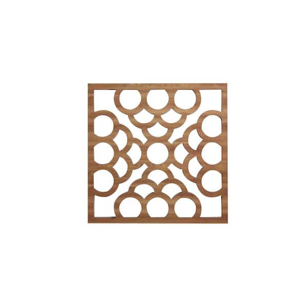 Ekena Millwork 7-3/8" x 7-3/8" x 1/4" Extra Small Harlingen Decorative Fretwork Wood Wall Panels, Walnut (20-Pack)