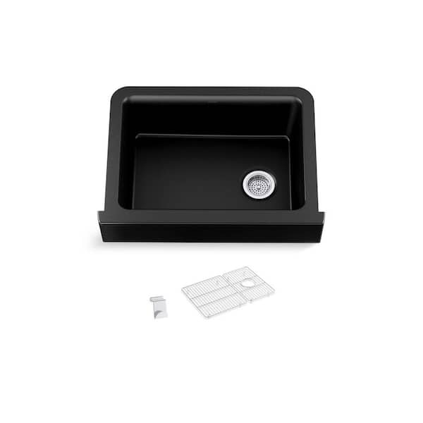 KOHLER Cairn Matte Black Granite Composite 29.75 in. Single Bowl Undermount Kitchen Sink