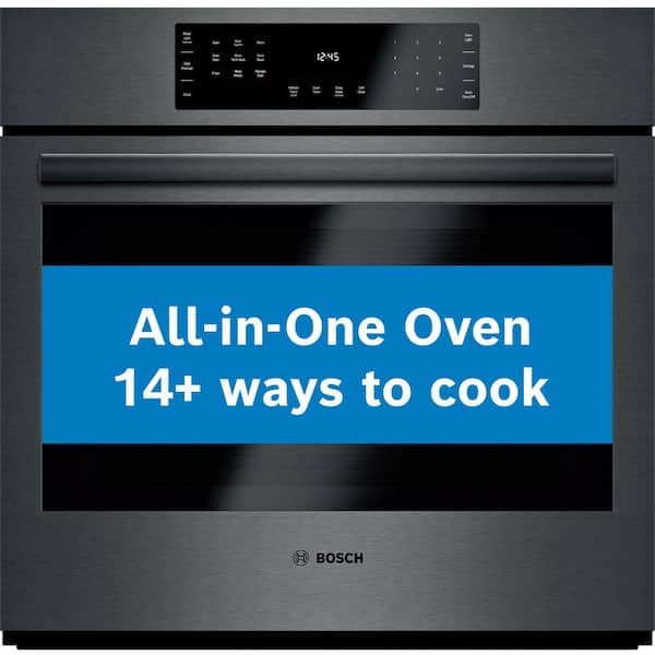 Bosch 800 Series 30 in. Built-In Smart Single Electric Convection Wall Oven with Self-Cleaning in Black Stainless Steel