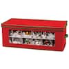 HOUSEHOLD ESSENTIALS Holiday Ornament Chest Red with Green trim/36 551RED