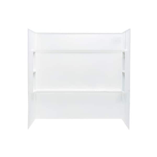 Swan 30 in. x 60 in. x 59.5 in. 3-Piece Direct-to-Stud Alcove Tub Surround in Bisque