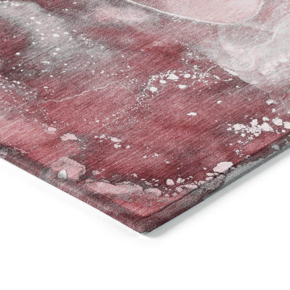 Merlot Red Synthetic Flat Woven 9' x 12' Rectangular Rug