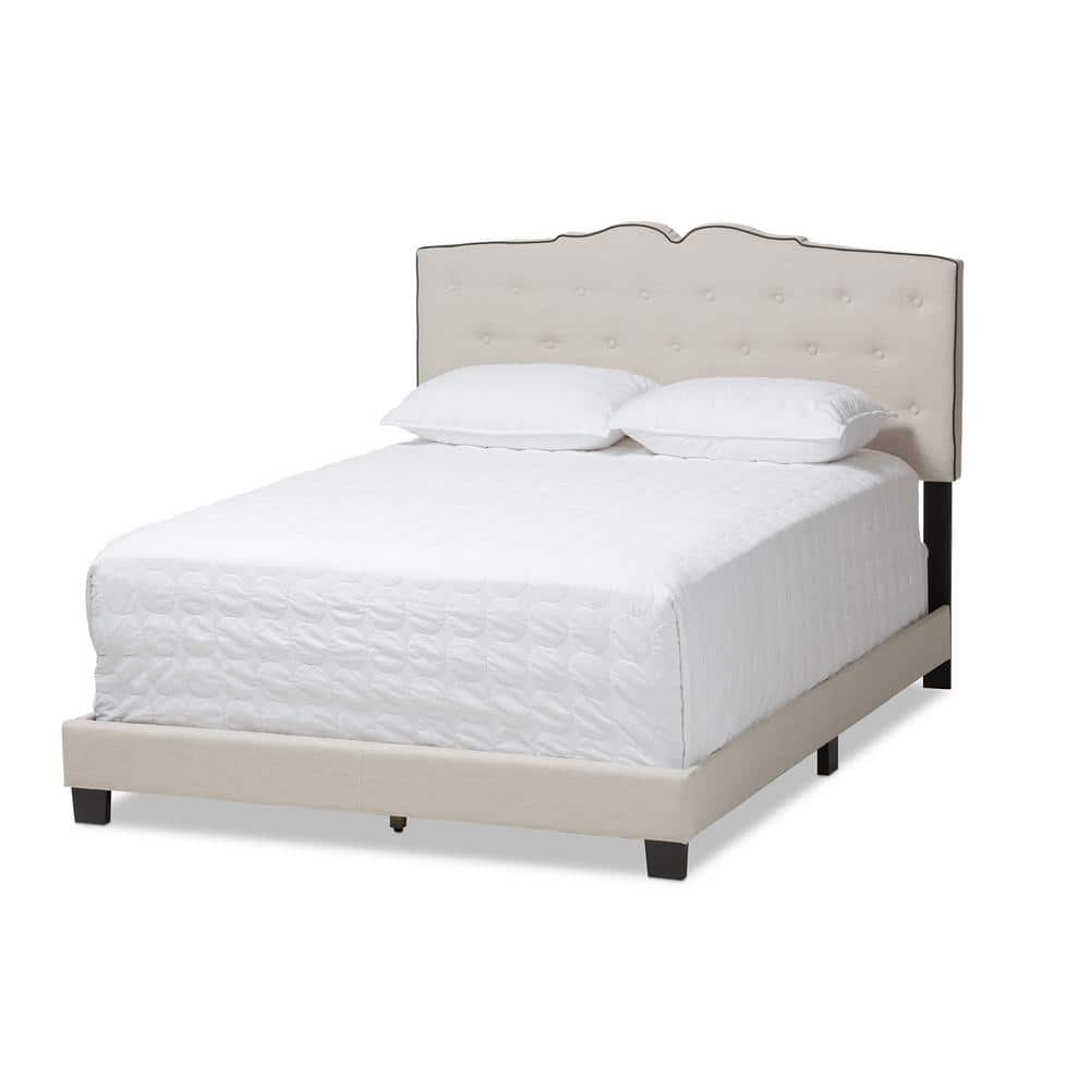 Baxton Studio Vivienne Light Beige King Bed 146 8241 HD The Home