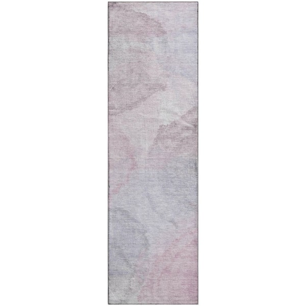 Mayfield Premium Machine Washable Abstract AMF2443 Blush 2 ft. x 7 ft. Runner Rug