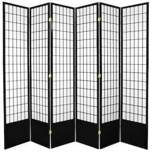 7 ft. Black 6-Panel Room Divider