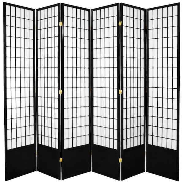 Oriental Furniture 7 ft. Black 6-Panel Room Divider