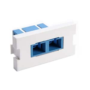 Duplex SC Fiber Adapter Zirconi Amp Ceramic Sleeve 1-Unit High Multimedi Amp Outlet System Module, White