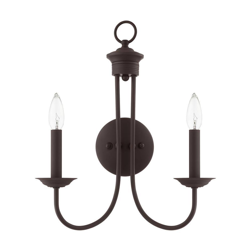 Estate Elegant Bronze 2-Light Wall Sconce with Steel Finish