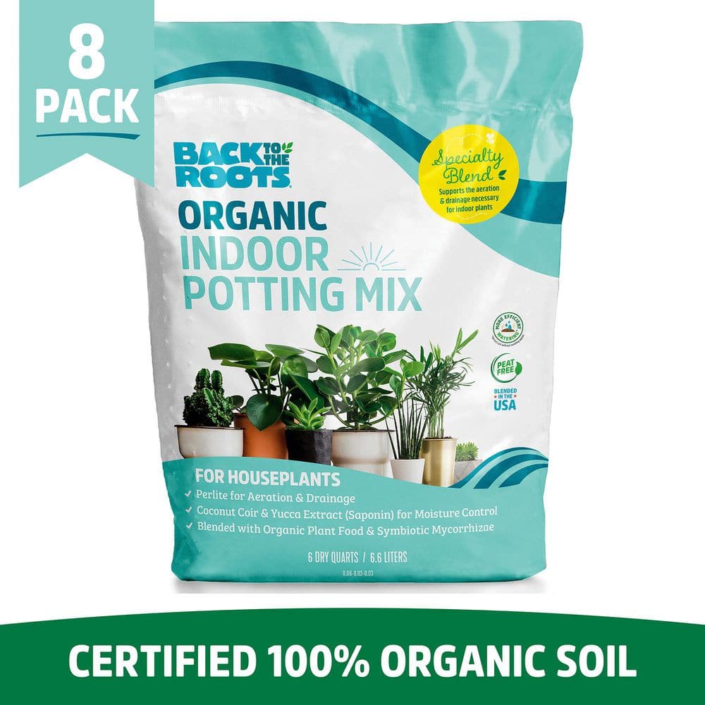 【roots 10点まとめ商品】 Back to the Roots 6 Quart Organic Indoor Potting Mix (8-Pack