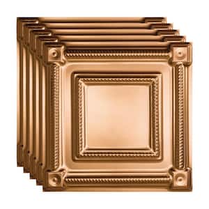 Coffer 2 ft. x 2 ft. Polished Copper Lay-In Vinyl Ceiling Tile (20 sq. ft.)
