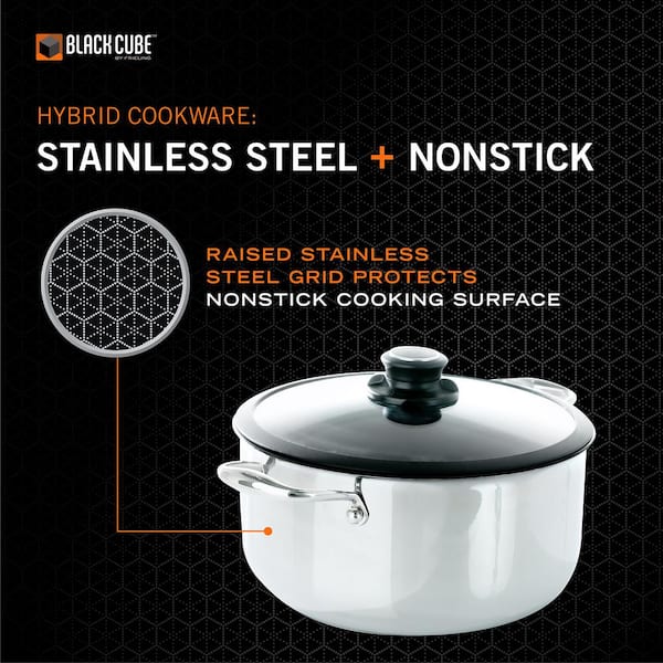 Black Cube Stainless Steel 2.5 Quart Saucepan with Lid