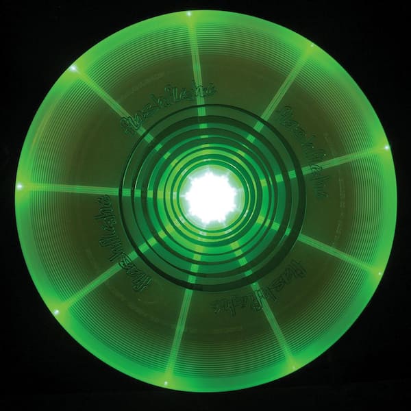 Nite Ize Flashflight LED Light-Up Flying Disc Green Ultimate Glow Frisbee 185g 