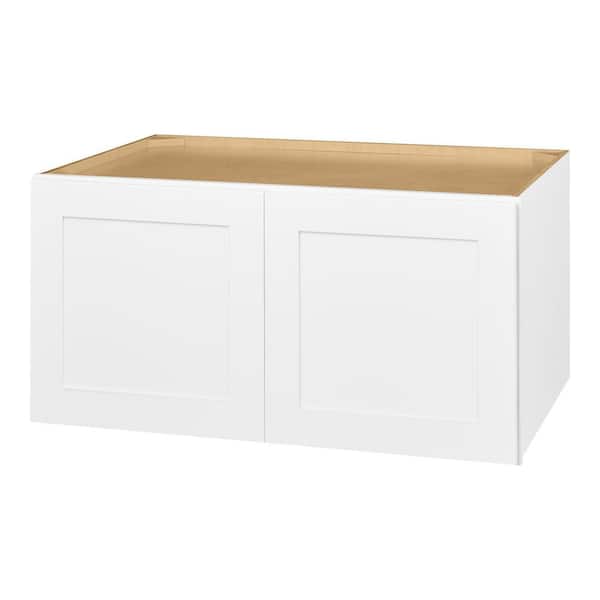 Hampton Bay Avondale 36 in. W x 24 in. D x 18 in. H Ready to Assemble Plywood Shaker Wall Bridge Kitchen Cabinet in Alpine White