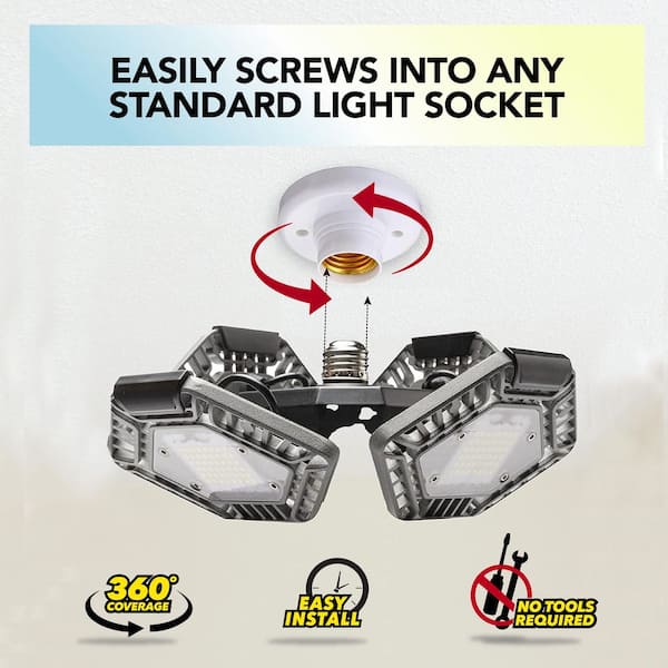 Bell+Howell Triburst Color Select LED Garage Light, 5500 Lumen 3000k/4 –  Bell + Howell