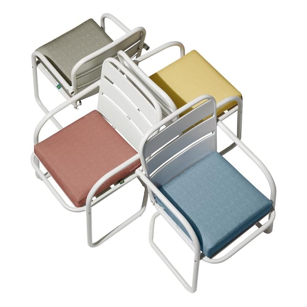 Duck Covers Weekend 17 in. W x 17 in. D x 3 in. Thick Square Outdoor Dining Seat Cushion in Moon Rock (2-Pack)