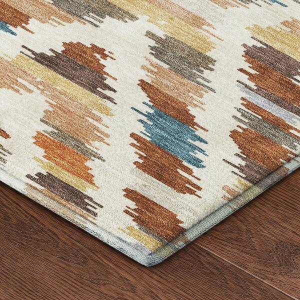 Mayfield Premium Machine Washable Abstract AMF2453 Paprika 10 ft. x 14 ft. Area Rug