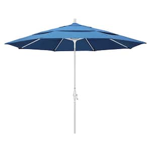11 ft. Aluminum Collar Tilt Double Vented Patio Umbrella in Capri Pacifica