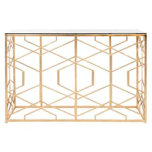 Sean 47 in. Gold Rectangle Metal Console Table