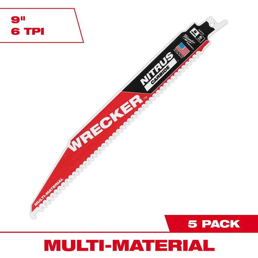 Milwaukee 9 in. 6 Teeth Per Inch WRECKER Nitrus Carbide Teeth Multi