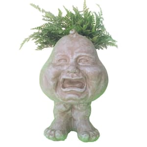 8.5 in. Stone Wash Crying Brother the Muggly Face Statue Planter Holds 3 in. Pot