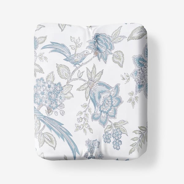 The Company Store Legends Hotel Blue/Ivory Sonita Sateen Twin Fitted Sheet