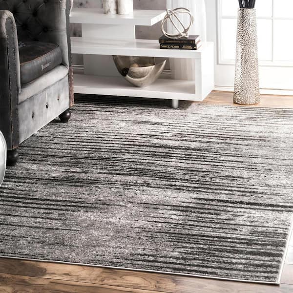 Contemporary Faded Elsa Grey 10 ft. x 14 ft. Area Rug