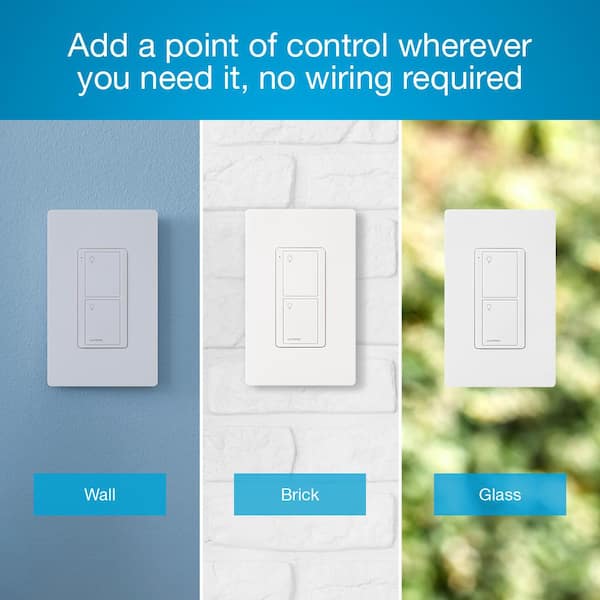 Lutron Pico Smart Remote (2-Button On/Off) for Caseta Smart Switch, Light Almond (PJ2-2B-GLA-L01)
