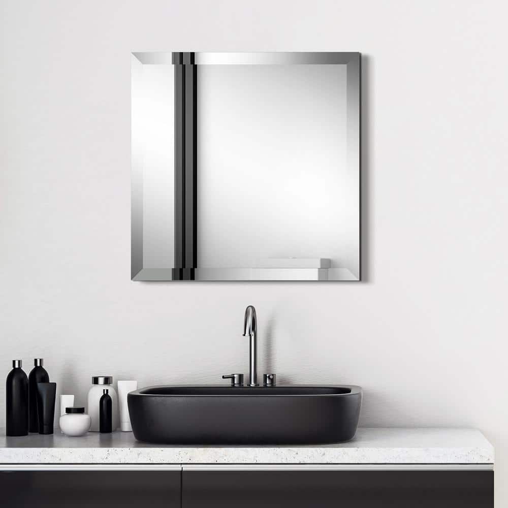 24" x 24" Frameless Beveled Rectangular Wall Mirror