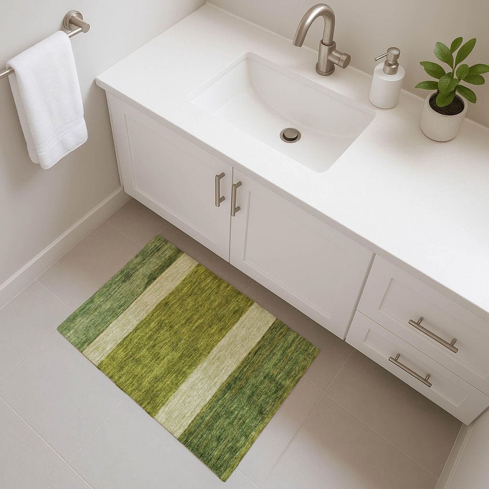 Mayfield Premium Machine Washable Abstract AMF1624 Olive 2 ft. x 3 ft. Area Rug price history on PriceWatchPro