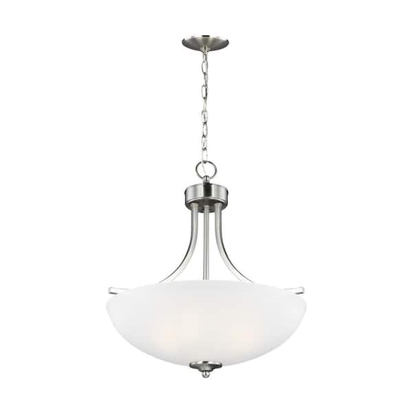 Generation Lighting Geary 3-Light Brushed Nickel Hanging Pendant