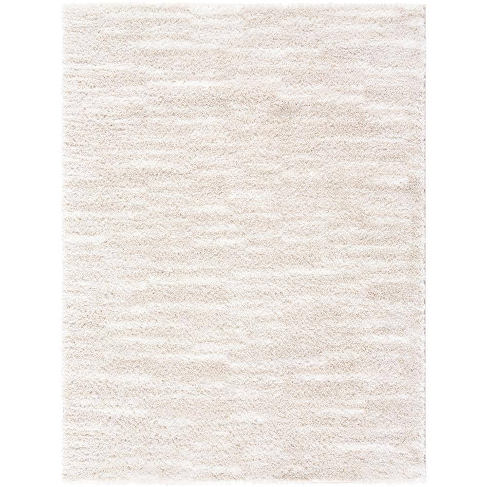 Cloudy Shag Beige/Ivory 5 ft. x 7 ft. Modern Indoor Area Rug price history on PriceWatchPro