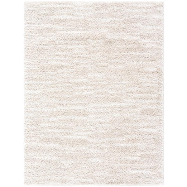 Cloudy Shag Beige/Ivory 5 ft. x 7 ft. Modern Indoor Area Rug