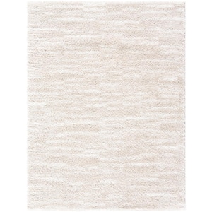 Cloudy Shag Beige/Ivory 8 ft. x 10 ft. Modern Indoor Area Rug