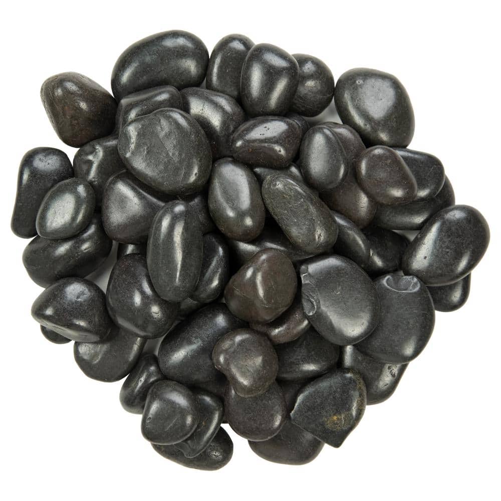 MSI Black Polished 0.5 cu. ft . 2 cm to 3 cm Pebbles. 40 lb. Bag