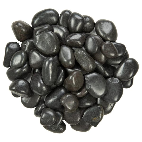 MSI Black Polished Pebbles 0.5 cu. ft . per Bag (0.75 in. to 1.25 ...