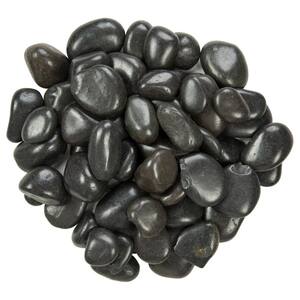 Black Polished Pebbles 0.5 cu. ft . per Bag (0.25 in. to 0.75 in.) Bagged Landscape Rock (28 Bags / Covers 14 cu. ft.)