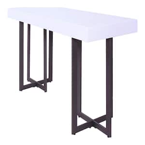Belaire 47.25 in. White and Gun Metal Rectangle MDF Console Table