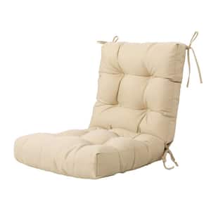 Outdoor Cushions Dinning Chair Cushions with back Wicker Tufted Pillow for Patio Furniture in Beige