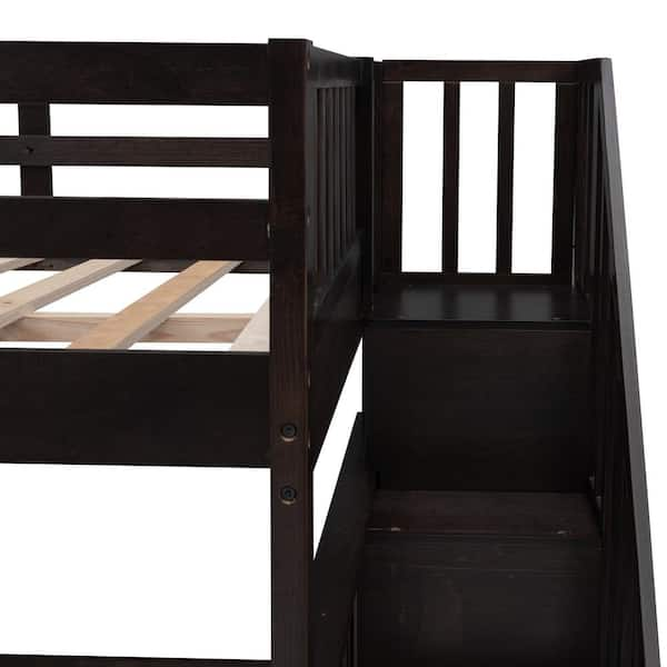 Dark wood bunk beds deals with stairs