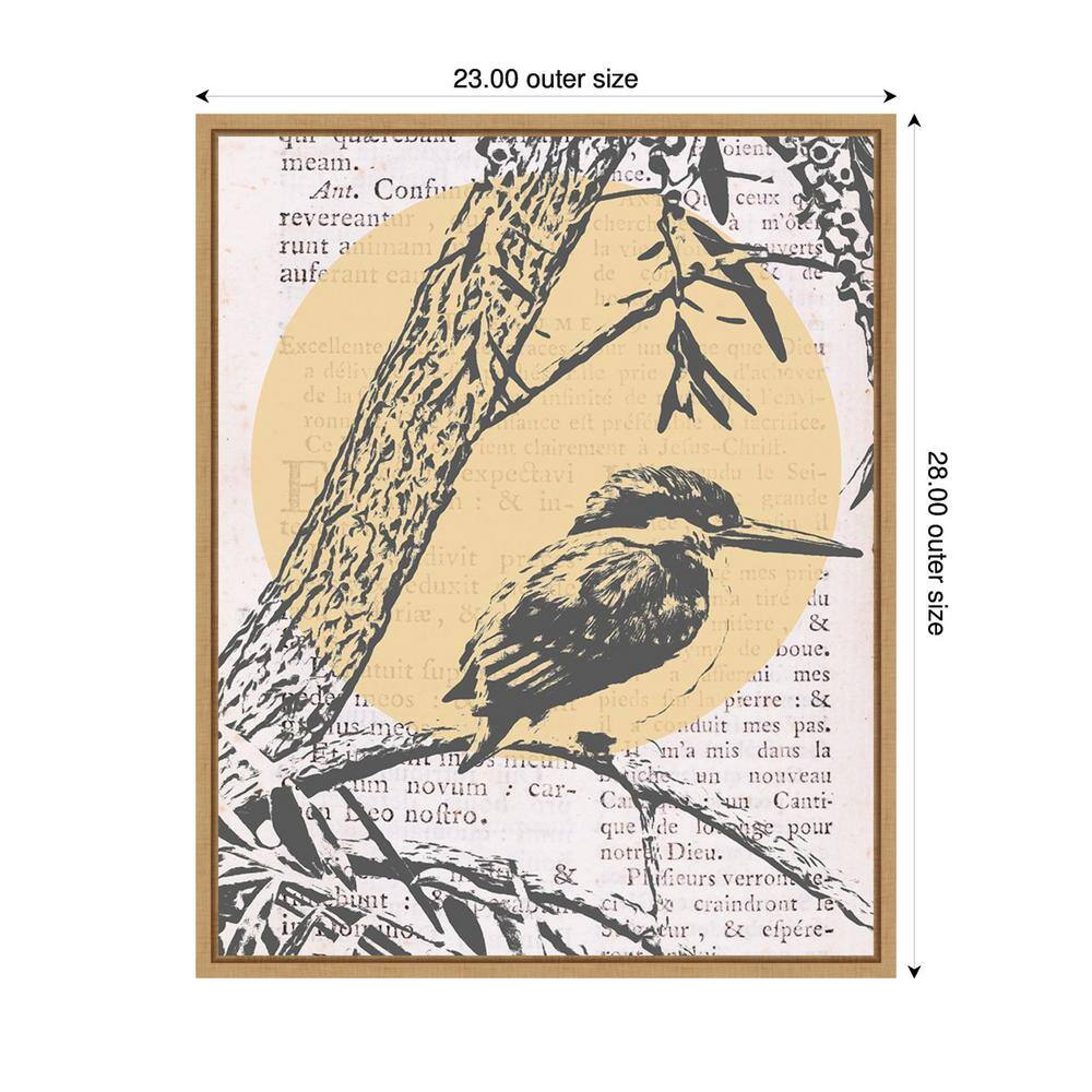 Tweet Tweet II Abstract Bird Canvas Wall Art in Sylvie Maple Frame