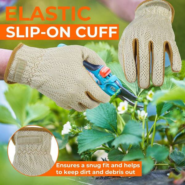 Misopily Leather Gardening Gloves for Women Replacement Work Glove Durable Flexible Breathable Yard Tool