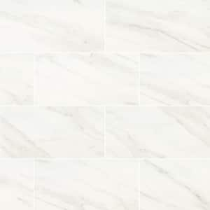 Kolasus White 12 in. x 24 in. Matte Porcelain Stone Look Floor and Wall Tile (16 sq. ft./Case)